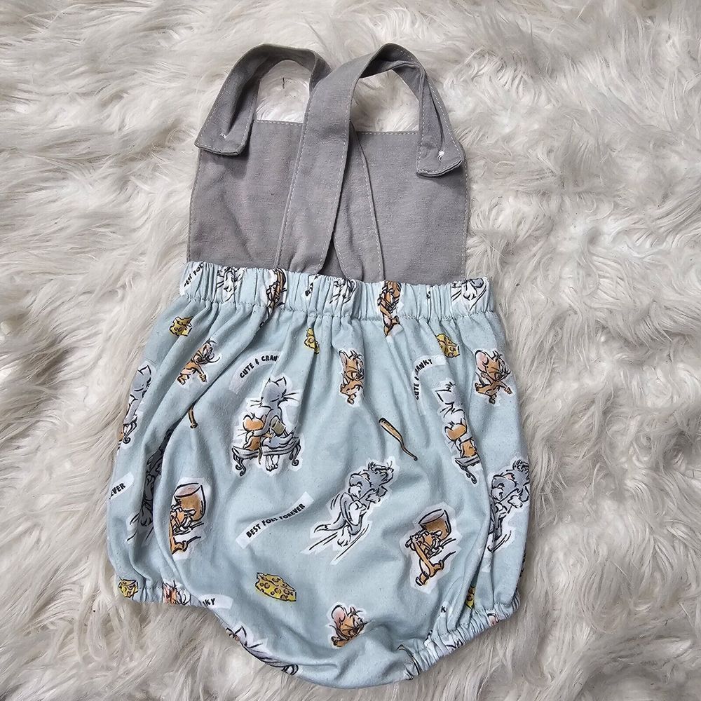 Tom & Jerry Baby Outfit Bubble Gray Blue Best Foes Forever 6-12  MONTHS - Picture 4 of 5